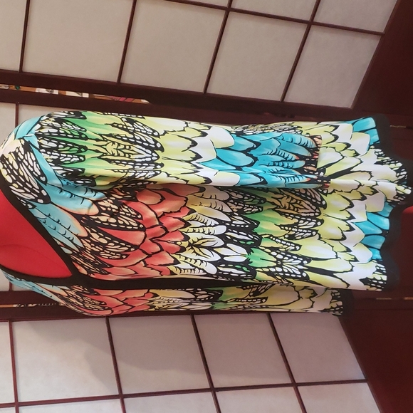 Nygard Vibrant Multi-colored V-Neck Pullover Blouse - Picture 3 of 7